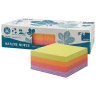 GLOBAL NOTES Samoljepljiva kocka 75x75 mm 2x400 listova Nature sortirano 5654-97