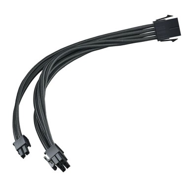 SILVERSTONE Kabel SST-PP07E-PCIB, PCIe 8-pin na 6+2-pin, 250 mm, crna