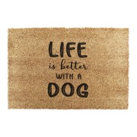 ARTSY DOORMATS Otirač od kokosovih vlakana 40x60 cm Life Is Better With a Dog 