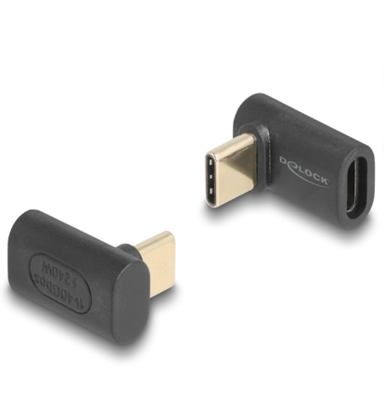 DELOCK Adapter, USB-C (M) na USB-C (Ž), kutni, 90°, crni