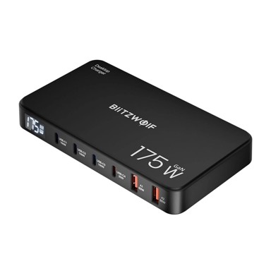BLITZWOLF Punjač BW-S30, stanica za punjenje, 6u1, 4×USB-C + 2×USB-A, 175W
