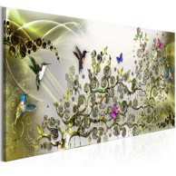 Slika Hummingbirds Dance Green Narrow 135x45