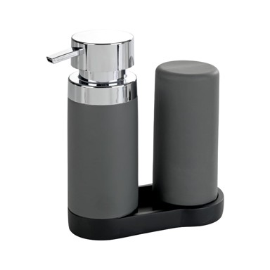 WENKO Set s dva siva spremnika za deterdžente s podmetačem, 350 ml