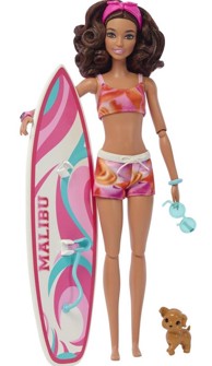MATTEL Lutka Barbie za plažu sa surfanjem HPL69