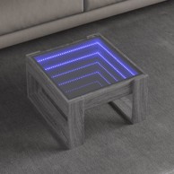 Stolić s beskonačnim LED svjetlima boja hrasta 50x53x30 cm
