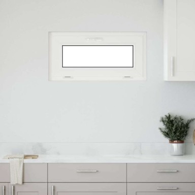RISOR Podrumski prozor 80 x 40 cm PVC/staklo, bijeli, dvoslojno staklo