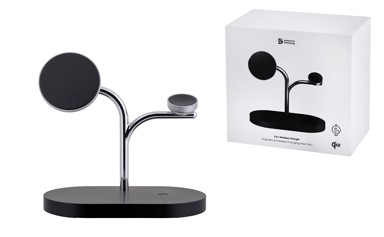 SAMSUNG Bežični punjač GP-PWU024WIABW, za slušalice/mobitel/pametni sat, USB, crna/srebrna