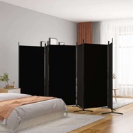 Sobna pregrada s 6 panela 520 x 80 cm od tkanine crni