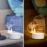 NIKCORP LED noćna lampa, 3D iluzija s natpisom, USB napajanje, toplo bijelo svjetlo, akril, dimenzije 14 × 13 cm