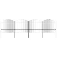 Vrtna ograda s ukrasnim kopljima (1,5-1,75) x 6,8 m čelična crna