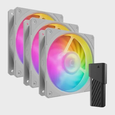 COOLERMASTER Računalni ventilator Mobius 120P ARGB - bijeli, set od 3 komada