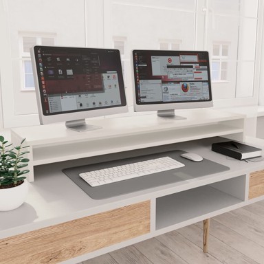 Stalak za monitor, bijeli, 100 x 24 x 13 cm, od iverice