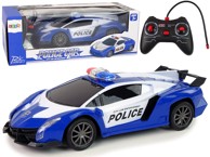 Auto na daljinsko upravljanje Police Racing, plavi, 1:16