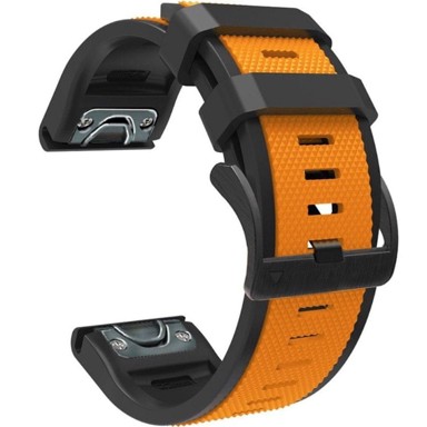 GS QuickFit silikonska narukvica za Garmin sat, 26 mm, narančasto-crna