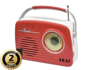 AKAI Prijenosni radio uređaj APR-11RED, FM, AM, analogna skala, USB, SD, crveni