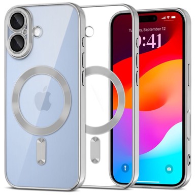 OVERBOARD Set Electro MagSafe futrola za Apple iPhone 17 + zaštitna folija za ekran, srebrna