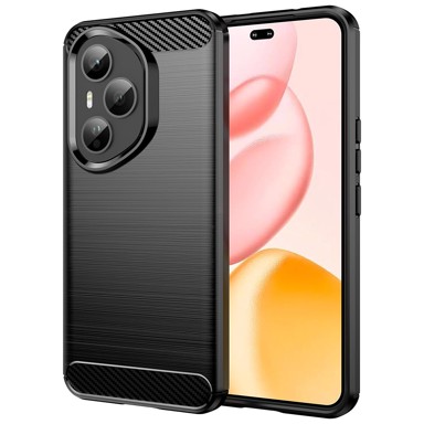 TECHSUIT Carbon Silicone maskica za Honor 400 Pro, crna