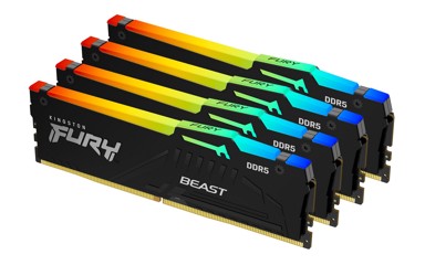 KINGSTON RAM memorija FURY Beast RGB XMP, 128GB (4x32GB), DDR5 5200MHz CL40 Kit