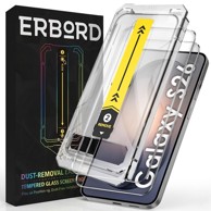 ERBORD Kaljeno staklo za Samsung Galaxy S26, tvrdoća 9H, s okvirom za montažu, 2 kom.