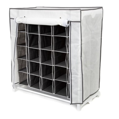 COMPACTOR Crna tekstilna polica za cipela Shoes, 25 pretinaca