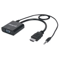 MANHATTAN Adapter, HDMI (M) na VGA (Ž), audio, crni