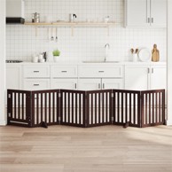 Vrata za pse s vratašcima 6 panela sklopiva 300 cm drvo topole