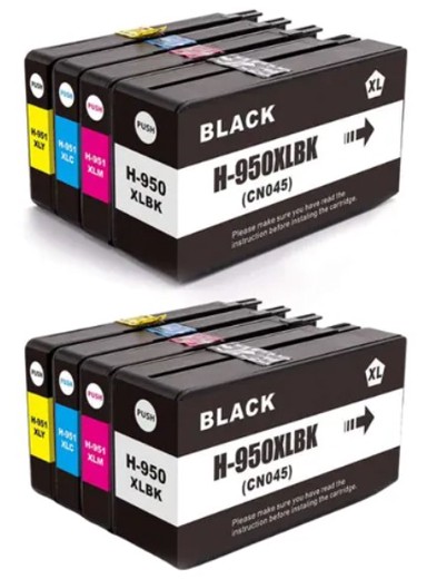 TISKAJPOCENI Zamjenska tinta HP 950XL 2x + 951XL 6x / C2P43AE, OfficeJet Pro 276, 8100, 8600, 8610, 8620, 8630, 8640 XL, 2x crna, 2x cijan, 2x magenta, 2x žuta