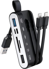 CAREHABI Čitač kartica 5-u-1, USB 3.2, priključak za punjenje