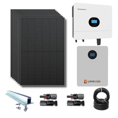 Solarni set za vikendice 10kWh, inverter 48V + LiFePO4 10kWh + 8×440W (3.52kW)