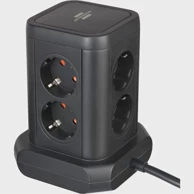 BRENNENSTUHL Produžni toranj 8-utičnica 2×USB-A 1×USB-C crni 2 m