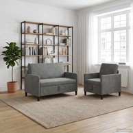 Set sofa s pohranom 2 kom od poliestera, tamnosivi