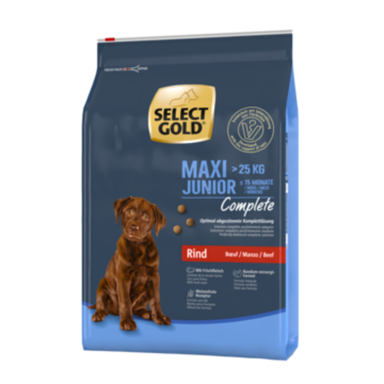 SELECT GOLD Suha hrana za pse Complete Junior Maxi, govedina, 4 kg
