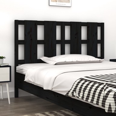 Uzglavlje za krevet crno 125,5 x 4 x 100 cm od masivne borovine