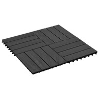 Pločice za decking, 22 kom, 30 x 30 cm, drvoplastična smjesa, crna
