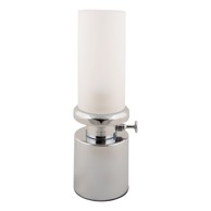 LEITMOTIV LED stolna lampa s mogućnosti zatamnjivanja u srebrnoj boji s metalnim sjenilom/sa staklenim sjenilom (visina 29, 5 cm) Camp 