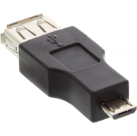 INLINE USB-A adapter ženski na USB-A, crni