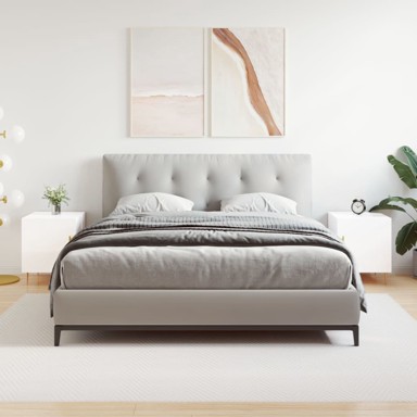 Noćni ormarići 2 kom sjajni bijeli 40x40x50cm konstruirano drvo