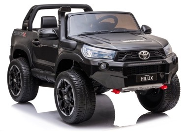Licencirani auto na akumulator Toyota Hilux 4x4 - dvosjed - crni/lakirani