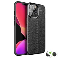 Silikonska maskica s uzorkom kože za iPhone 14 Pro Max Crna