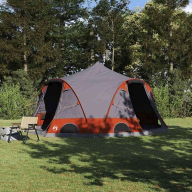 Šator s kupolom s krovom 505 x 450 x 248 cm, siva/narančasta