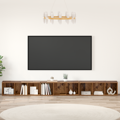 TV ormar, 3 kom, 37 x 35 x 107.5 cm, staro drvo
