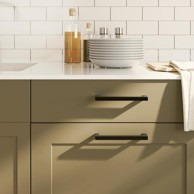 Ručke za ormarić 10 kom crne 128 mm od nehrđajućeg čelika