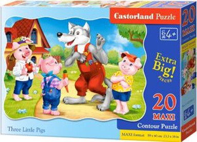 CASTORLAND Puzzle Maxi Vuk i tri praščića, 20 kom