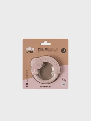 INTERBABY Silikonska grickalica za bebe, tamno ružičasta
