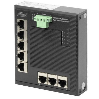 DIGITUS Switch DN-651127, neupravljani, 8x RJ45 1G, industrijski