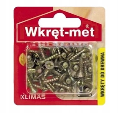 WKRET-MET Kaljeni vijci za drvo 3,5x20 mm PZ2 45 kom, zlatni