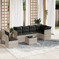 7-dijelni set vrtnih sofa svjetlosivi od poliratana