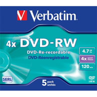 VERBATIM DVD-RW Matt Silver 4x 4,7 GB, srebrni