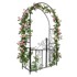 NORTHIX Luk za ruže s vratima 230 x 130 x 38 cm, crni