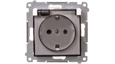 SIMON 54 Premium Schuko utičnica za IP44 verziju sa zatvaračima (modul) 16A, 250V DGSZ1BZ.01/11A, bijela